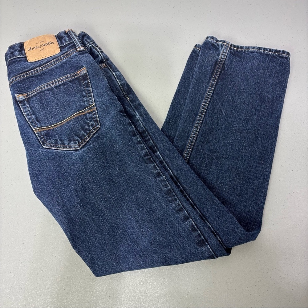 abercrombie Boys Blue Jeans Dark Wash 16 Cotton Straight Leg